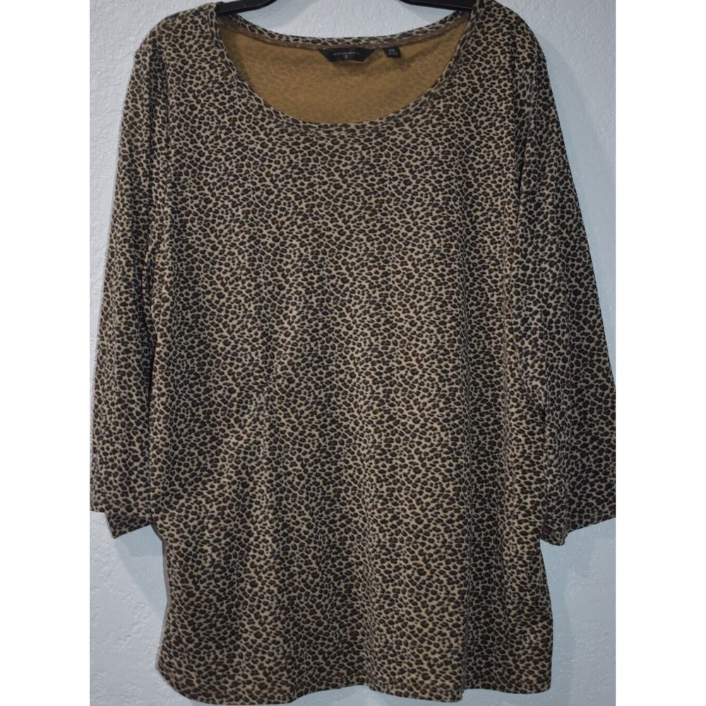 Investments 3X Lightweight Top Animal Cheetah print Pullover Side Ruching Career
